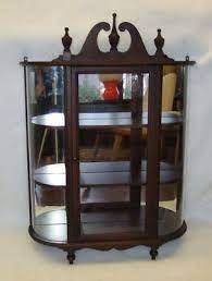 My daughter needed a cabinet for her breyer horses so i needed to get to work. Vintage Small Wall Hanging Curio Cabinet Curved Glass Wall Curio Cabinet Curio Cabinet Wall Hanging Curio