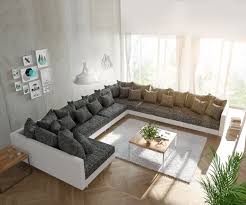 Delife Wohnlandschaft Clovis Xxl Weiss Schwarz Ottomane Rechts Design Wohnlandschaften Couch Loft Modulsofa Modular 10711 Modulares Ecksofa Modul Sofa Wohnen