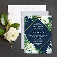 Painted Greenery Wedding Invitations In Navy Elli Black Wedding Invitations Green Wedding Invitations Wedding Invitation Styles