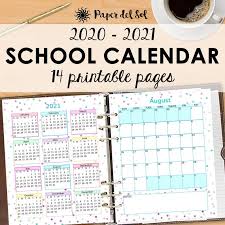 Student Planner 2020 2021 Monthly Planner Printable School Etsy In 2020 Student Planner Student Planner Printable School Calendar
