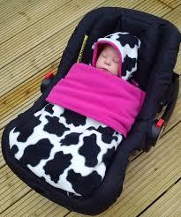 Car Seat Cosy Wrap Swaddle Blanket Cow Print Black And White Lined With Hot Pink Baby Car Seats Car Seats Swaddle Blanket