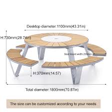 Convenient, durable, versatile and elegant. Picnic Round Table Set Park Metal Dining Set Bench Back Picbic Table And Bench Buy Round Dining Picnic Table Chair Set Outdoor Leisure Picnic Furniture Dining Set Stainless Steel Picnic Table With