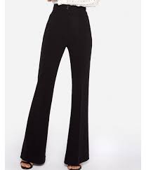 Super High Waisted Pintuck Flare Dress Pant Black Women S 14 Flare Dress Pants Womens Dress Pants Cool Outfits