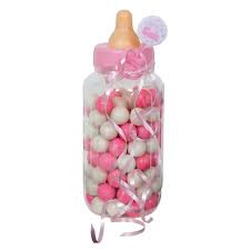 Plastic Pink Baby Bottle Bank Girl Baby Shower Decorations