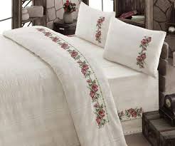 Bedding Set Unbleached Cotton Buldan Linen Natural Organic Etsy In 2021 Embroidered Bedding Bed Cover Design Bed