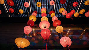 Spring Festival On The Corner Lanterns Raised Fluorescent Colors Lanterns Festival