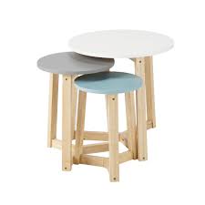 3 Tables Gigognes Rondes Vintage Trio Maison Du Monde Coffee Table Coffee Table Wood Coffee Table Vintage