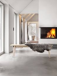 purple area fire place betonboden haus deko innenraum