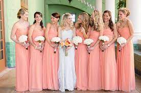 Gold jewelry and accessories pair perfectly with the warm tones in peach. Pin On The Bffs Wedding