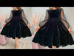 تفصيل احلى فستان بنات بالقطيفة والتول موديل روعة youtube in 2021 baby girl dress design baby dress patterns frocks for girls