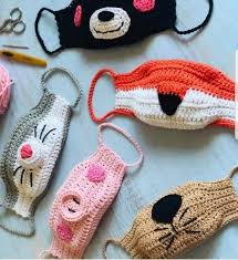 Animal Face Mask Child Size Etsy In 2020 Crochet Faces Animal Face Mask Crochet Mask