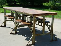 Industrial Dining Table Cast Iron Swivel Seats Vintage Factory Loft Original Industrial Dining Table Retro Dining Table Dining Table