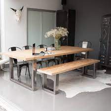 There is a lot of model model dwelling can you are specify in order to design living room you, in addition. Reclaimed Pine And Steel Dining Table Bench And Chairs Bench Chairs Dining Recla Dining Table With Bench Solid Wood Dining Table Industrial Dining Table