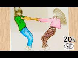 رسم بنات تعليم رسم صديقات bff بطريقة سهلة للمبتدئين خطوة بخطوة رسومات بنات كيوت youtube in 2021 bff drawings easy drawings drawings of friends