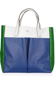 Royal Blue Nevis Color Block Leather Tote Anya Hindmarch Tas Kulit Tas Kulit