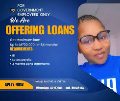 TLOHO RE U LEFELLE MEKOLOTO RE BE RE U KALIME CHELETE! * U mohlanka oa  Muso, fumana chelete ea boleng ba ho fihlela M700, 000 ka 84 Months.* * Ke  u thusa