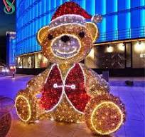 3D Big Teddy Bear Christmas Motif Lights LED Lighting Displays