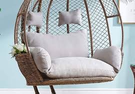 Yuany Hangende Ei Schaukel Stuhlpolster Doppeltei Hangematte Stuhlpolster Fur Indoor Outdoor Garten Hangende Korb Stuhl 110x150cm Farbe Grau Kein Stuhl Amazon De Kuche Haushalt