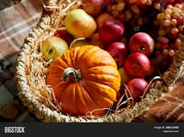 Basket Apples Pumpkin Image Photo Free Trial Bigstock