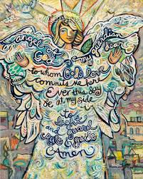 Guardian Angel Un Matted Art Print You May Add A Matting As Shown In Picture 3 With This Listing Https Www Angel Art Bible Art Journaling Angel Painting