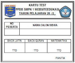 .ujian, jadwal ujian, kartu peserta ujian, surat tugas pengawas ujian, tata tertib pengawas selengkapnya mengenai susunan dan isi berkas contoh administrasi panitia ujian sekolah us/m. Contoh Kartu Peserta Tes Ppdb Terbaru 2020 2021 Websiteedukasi Com