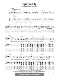 Sparks Fly By T Swift Sheet Music On Musicaneo