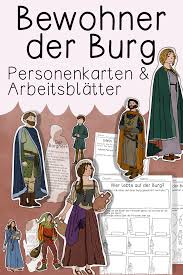 Bewohner Der Burg Personenkarten Arbeitsblatter Flipcards In 2020 Kindergarten Homeschool Memes