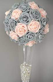 Add to favorites quick view mini kissing ball, pomander kissing flower ball, 5' pink kissing ball bloomingmoondesigns 5 out of 5 stars (93. Pink Blush Gray Kissing Ball Wedding Centerpiece Flower Etsy Flower Ball Flower Centerpieces Wedding Wedding Centerpieces