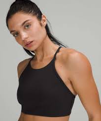 Lululemon Flow Y Wrap-Front High Neck Bra 6-BLK