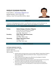 A nursing resume example better than 9 out of 10 other resumes. Roque Eleazar Cv