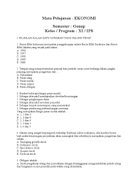 Contoh soal essay pasar modal dan jawabannya. Soal Pasar Modal