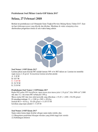 Pembahasan soal osp kimia 2018 nomer 1 pdf doc. Osp Kimia 2017
