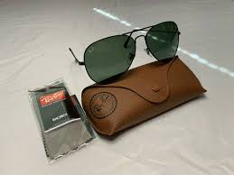 Ray Ban Aviator Sunglasses Rb3025 58mm L2823 Black Frame With Green Lenses