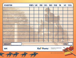 Parenting Behavior Charts Horses Theme Kid Pointz
