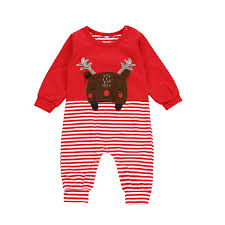 2019 Baby Boy Cartoon Romper Merry Christmas Theme Striped Jumpsuit Onesies Kids Designer Clothes Boys Baby Deer Long Sleevee Warm Bodysuit 06 From