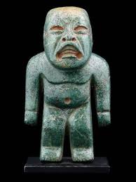El Salvador Ancient Knight Wood Carving Mayan Olmec