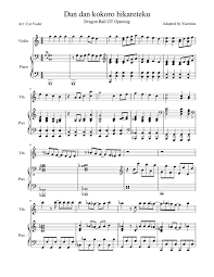 This is the full lengh version of dragonball gt opening theme. Dan Dan Kokoro Dbgt Theme Sheet Music For Piano Violin Solo Musescore Com