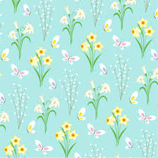Check spelling or type a new query. Easter Floral Pattern With Butterflies On Light Blue 333853 Vector Art At Vecteezy