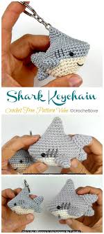 I think sharks are amazing animals. Amigurumi Shark Keychain Crochet Free Patterns Crochet Knitting