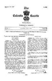 The Calcutta Gazette Extraordinary ...