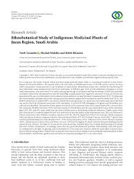 PDF) Ethnobotanical Study of Indigenous Medicinal Plants of Jazan Region,  Saudi Arabia