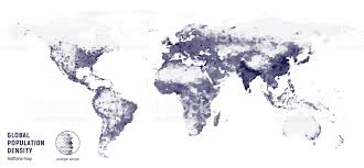 Vector Halftone Map Of Global Population Density On A White Detailed World Map World Map Halftone