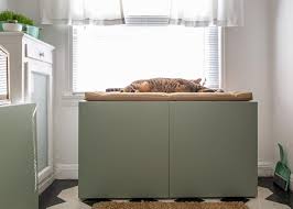 After filling the litter box, give the litter a final leveling off so the cats have a nice, smooth surface to dig in. How To Conceal A Kitty Litter Box Inside A Cabinet How Tos Diy