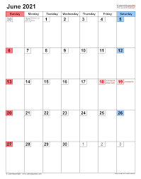 The calendar month of june is recognized as the calendar month for horticulture and plants. June 2021 Calendar Templates For Word Excel And Pdf