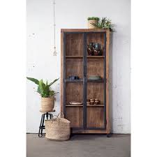 Retro Vitrine Juna Mit Glasturen Holz Vitrinenschrank Metallschranke Vitrine