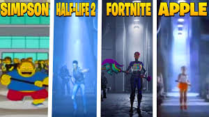 Images tagged fortnite vs apple. Comercial Simpson Vs Fortnite Vs Apple Vs Half Life 2 Freefortnite Youtube