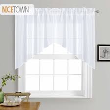 nicetown white rod pocket faux linen