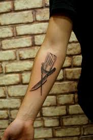 As dagger tattoos are based on traditional designs so a cool idea would be to try one that is based on 1930s art. Tattoo Chef Knife Culinary Tattoos Chef Tattoo Knife Tattoo
