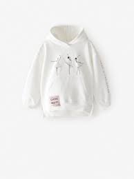 Kiz Cocuk Sweatshirt Zara Turkiye Kapusonlu Sweatshirt Zara Sportif Kiyafetler