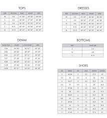 size chart white lily boutique